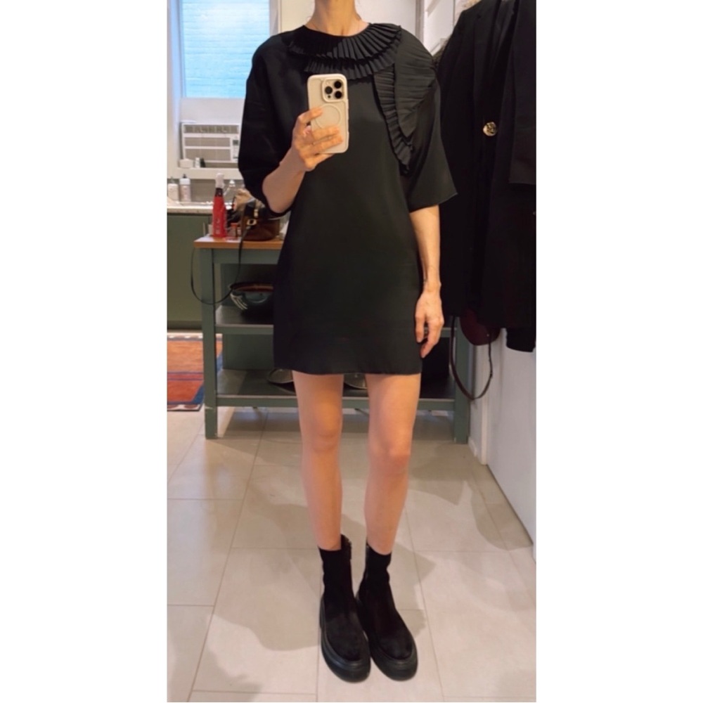 NWT N21 Black Sheath Dress with Pleating details size S